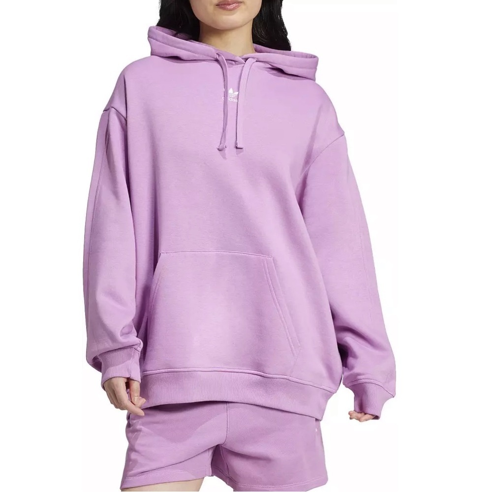 Adidas Purple Oversized Hoodie Sweatshirt NWT